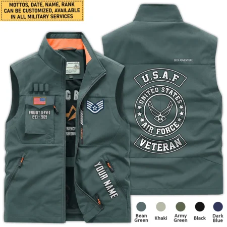 Personalized Gift Proudly Served Veteran U.S. Air Force Outdoor Sleeveless Vest BLVTR270724A5AF