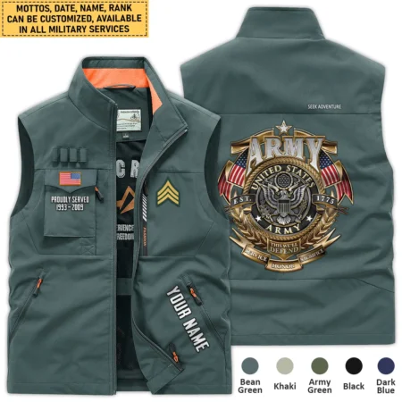 Personalized Gift Service Honor Sacrifice Est. 1775 U.S. Army Outdoor Sleeveless Vest BLVTR270724A6AM