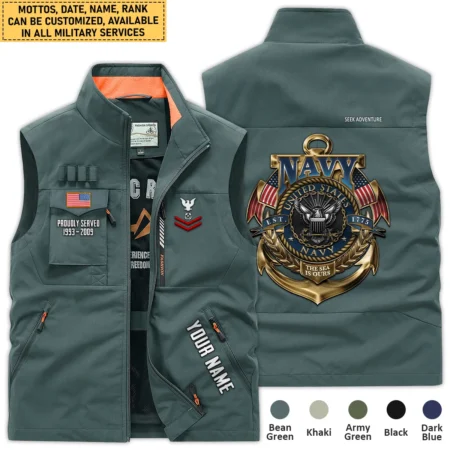 Personalized Gift The Sea Is Ours Est. 1775 U.S. Navy Outdoor Sleeveless Vest BLVTR270724A6NV