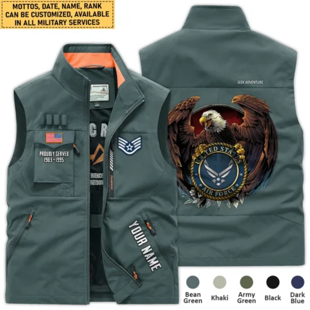 Personalized Gift Proudly Served Eagle U.S. Air Force Outdoor Sleeveless Vest BLVTR290724A3AF