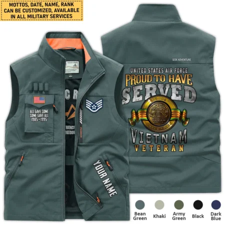 Personalized Gift Proud To Have Served VietNam Veteran U.S. Air Force Outdoor Vest BLVTR290724A4AF