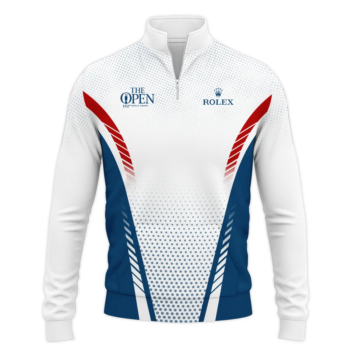 Special Release Blue Red White Us Flag Rolex 152nd Open Championship Performance Quarter Zip Sweatshirt With Pockets All Over Prints BLTOP090724A1ROXQZS