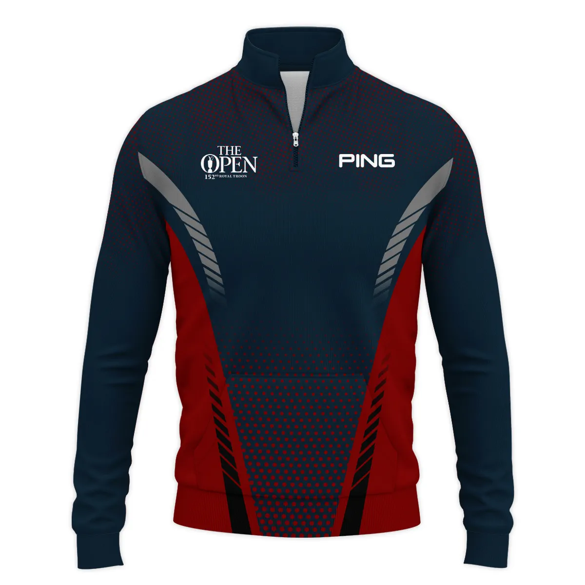 Special Release Dark Blue Red Ping 152nd Open Championship Performance Quarter Zip Sweatshirt With Pockets All Over Prints BLTOP090724A2PIQZS