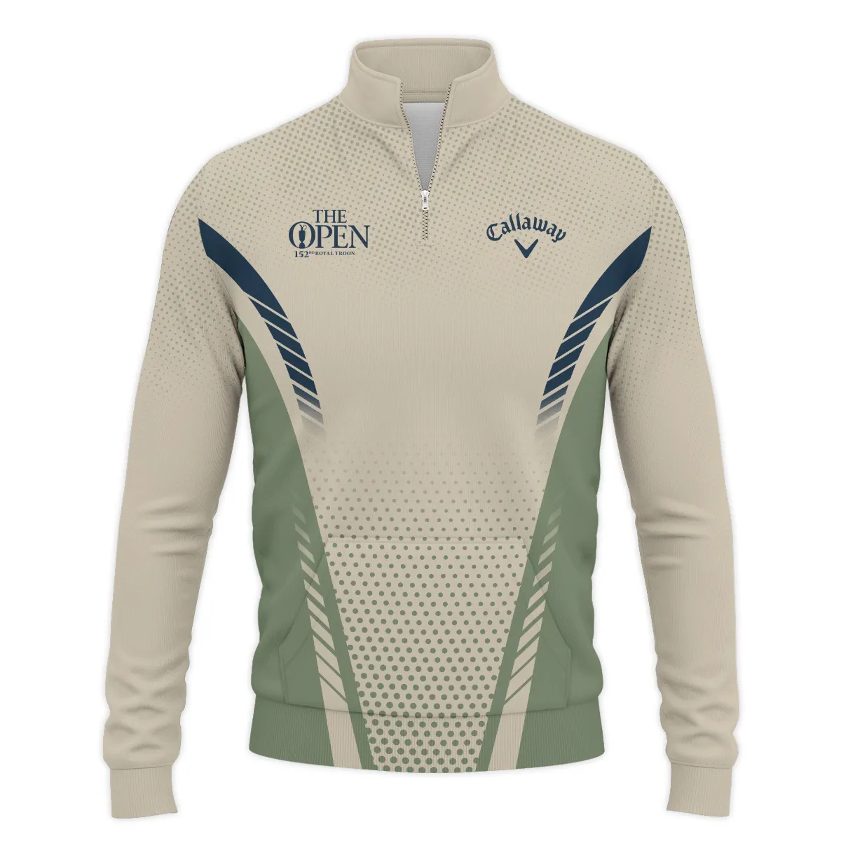 Special Release Tan Green Callaway 152nd Open Championship Performance Quarter Zip Sweatshirt With Pockets All Over Prints BLTOP090724A3CLWQZS