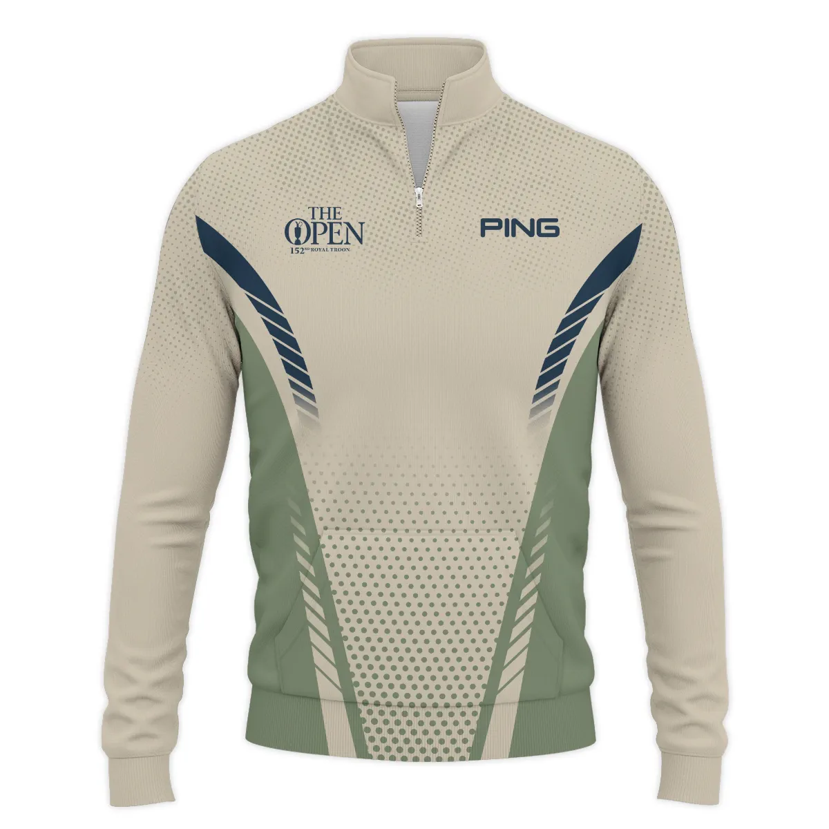 Special Release Tan Green Ping 152nd Open Championship Performance Quarter Zip Sweatshirt With Pockets All Over Prints BLTOP090724A3PIQZS