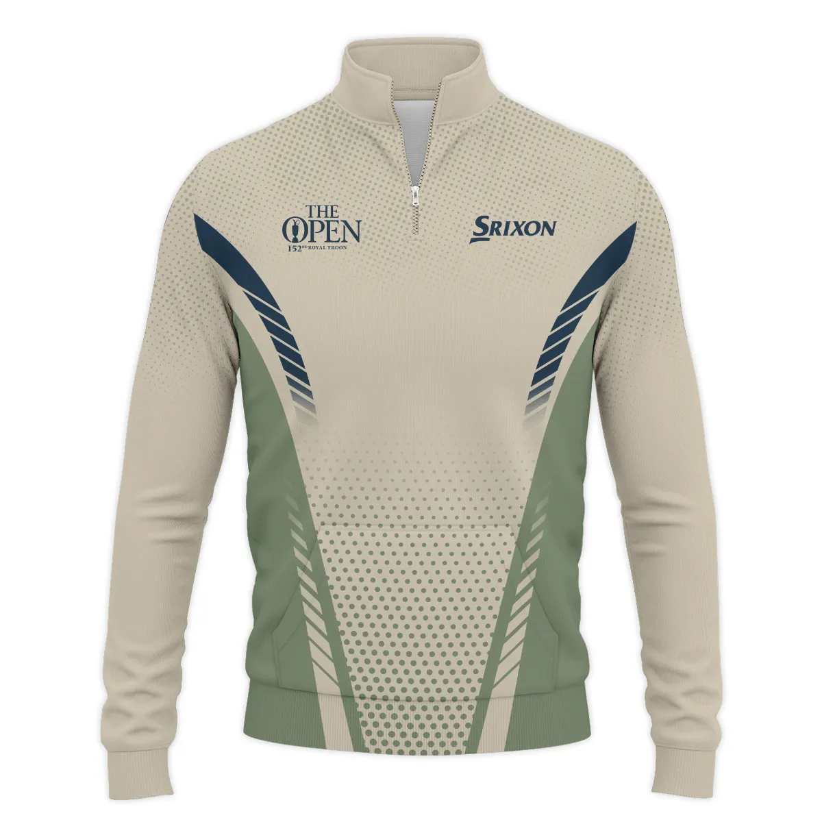Special Release Tan Green Srixon Golf 152nd Open Championship Performance Quarter Zip Sweatshirt With Pockets All Over Prints BLTOP090724A3SRIQZS
