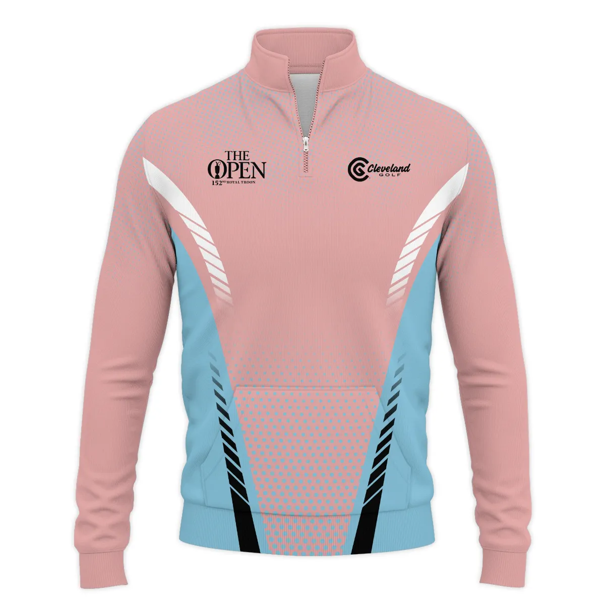 Special Release Pink Light Blue Cleveland Golf Golf 152nd Open Championship Performance Quarter Zip Sweatshirt With Pockets All Over Prints BLTOP090724A4CLEQZS