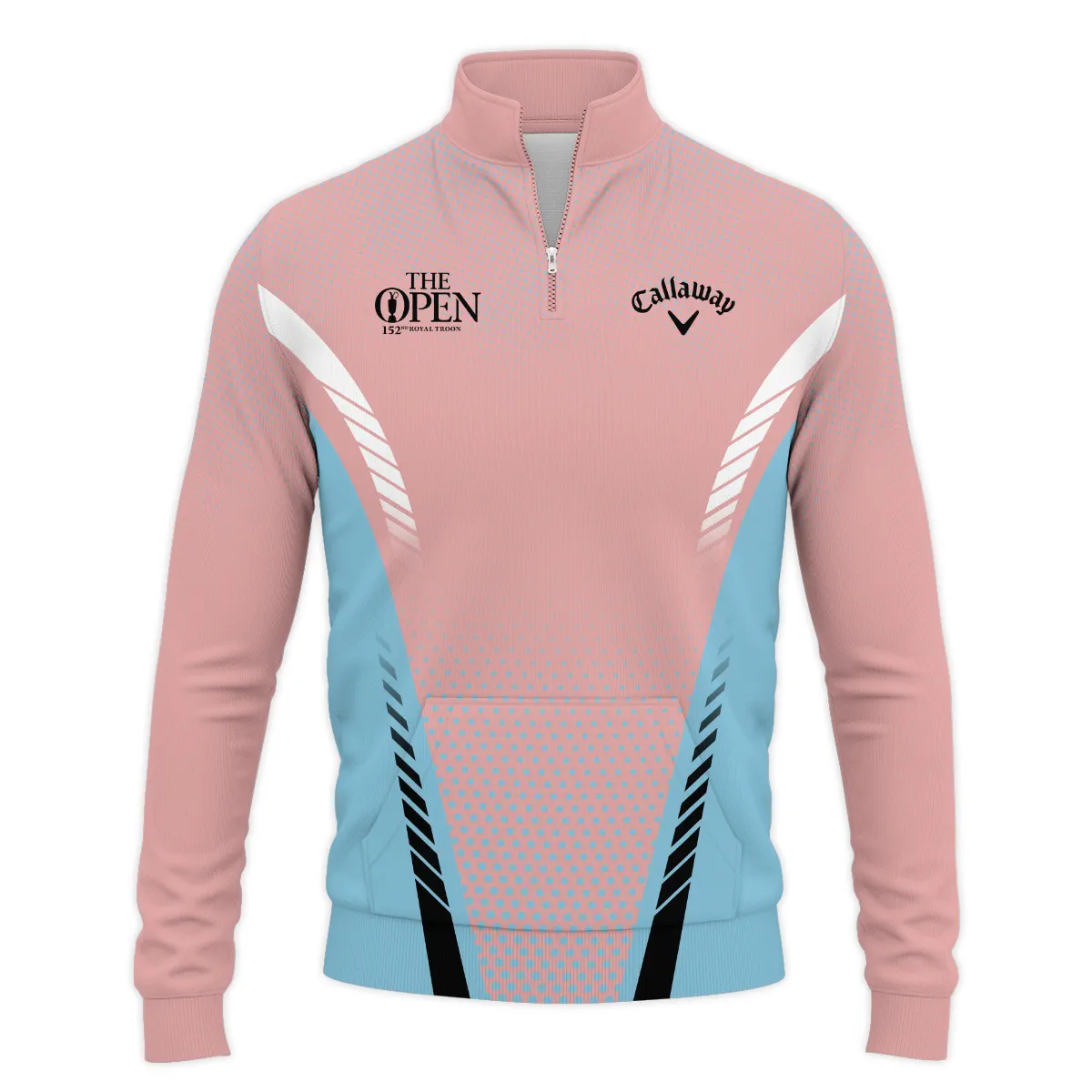 Special Release Pink Light Blue Callaway 152nd Open Championship Performance Quarter Zip Sweatshirt With Pockets All Over Prints BLTOP090724A4CLWQZS