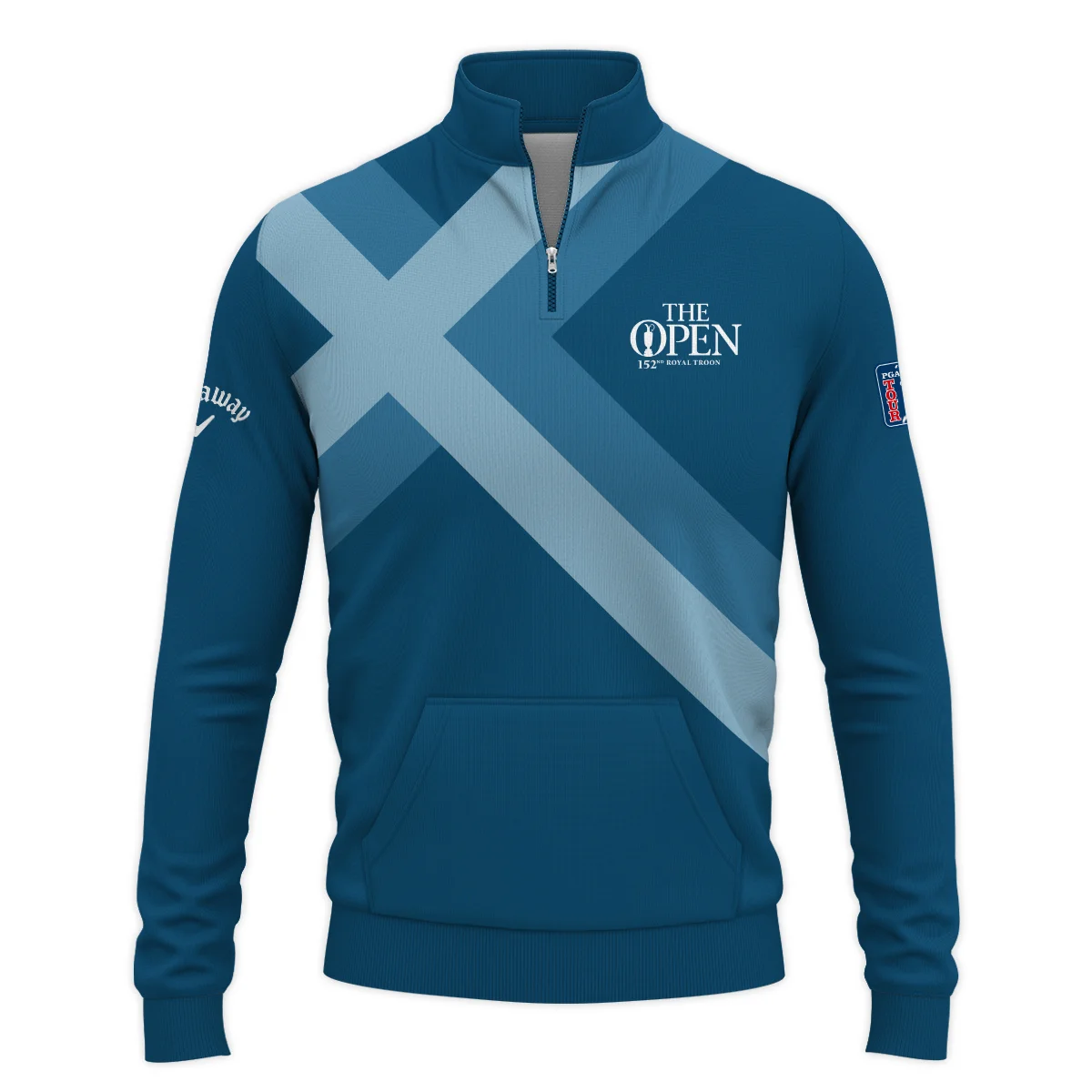 Special Release Callaway 152nd Open Championship Slightly Desaturated Blue Background Performance Quarter Zip Sweatshirt With Pockets All Over Prints HOTOP080724A01CLWTS