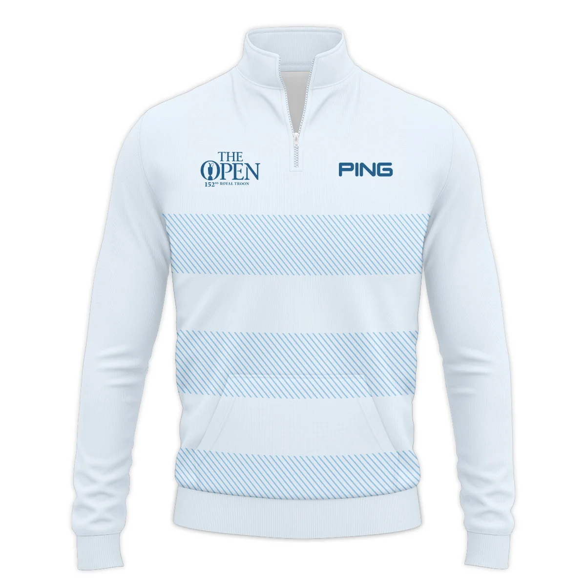 Special Release Ping 152nd Open Championship Light Blue Background Line Pattern Performance Quarter Zip Sweatshirt With Pockets All Over Prints HOTOP100724A01PITS