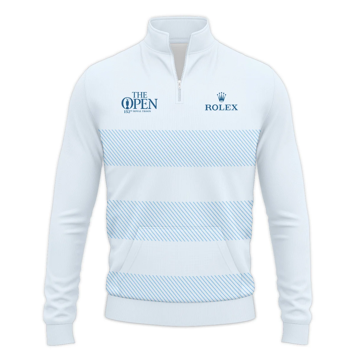 Special Release Rolex 152nd Open Championship Light Blue Background Line Pattern Performance Quarter Zip Sweatshirt With Pockets All Over Prints HOTOP100724A01ROXTS