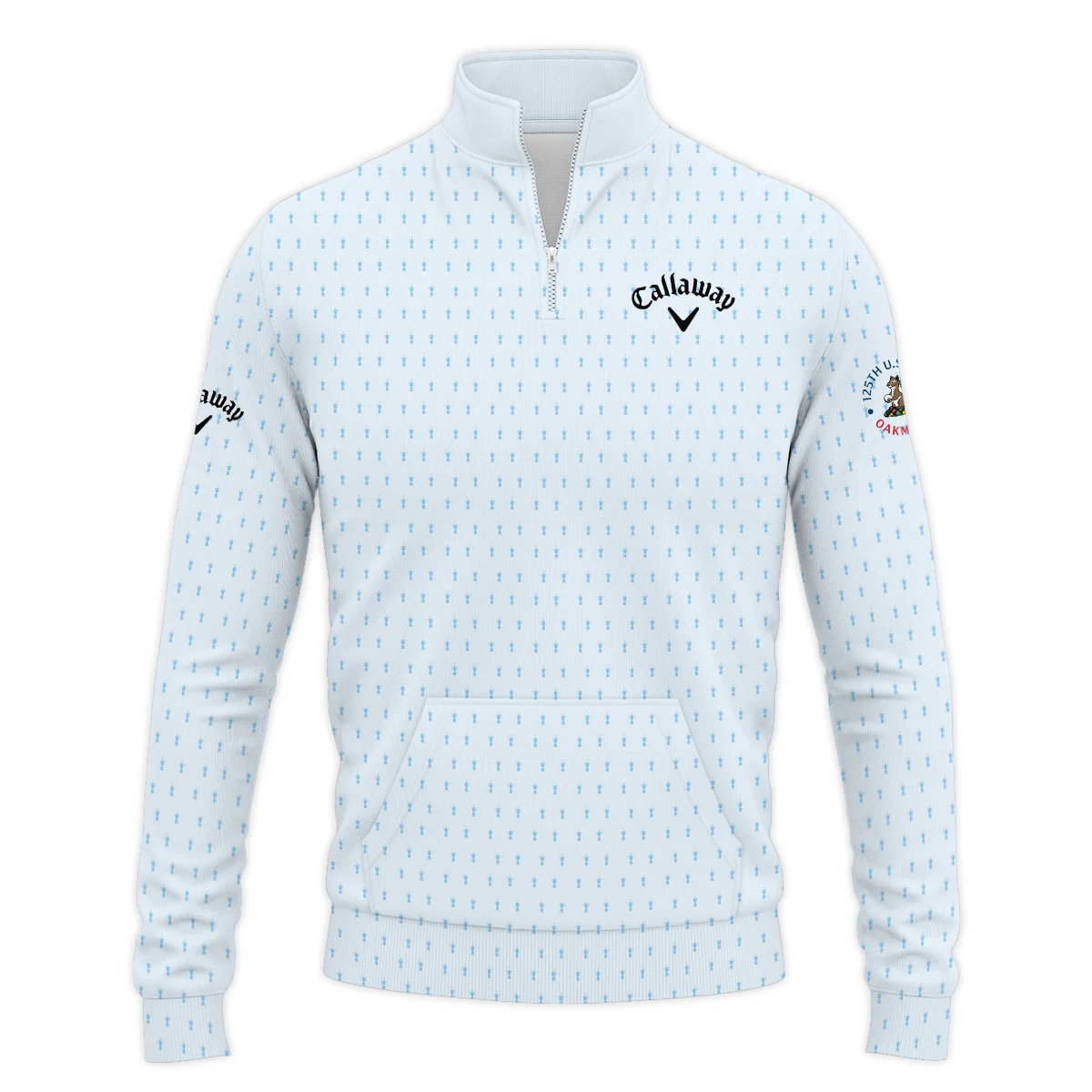 Special Release Light Blue Callaway 125th U.S. Open Oakmont Performance Quarter Zip Sweatshirt With Pockets All Over Prints QTUSM8724A2CLWQZS