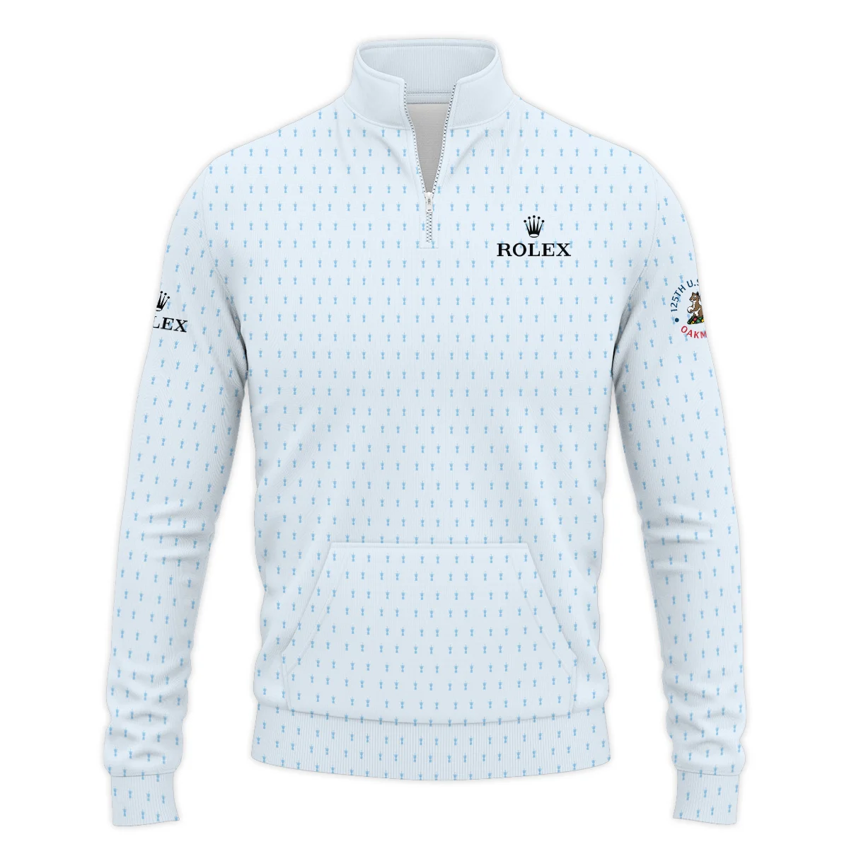 Special Release Light Blue Rolex 125th U.S. Open Oakmont Performance Quarter Zip Sweatshirt With Pockets All Over Prints QTUSM8724A2ROXQZS