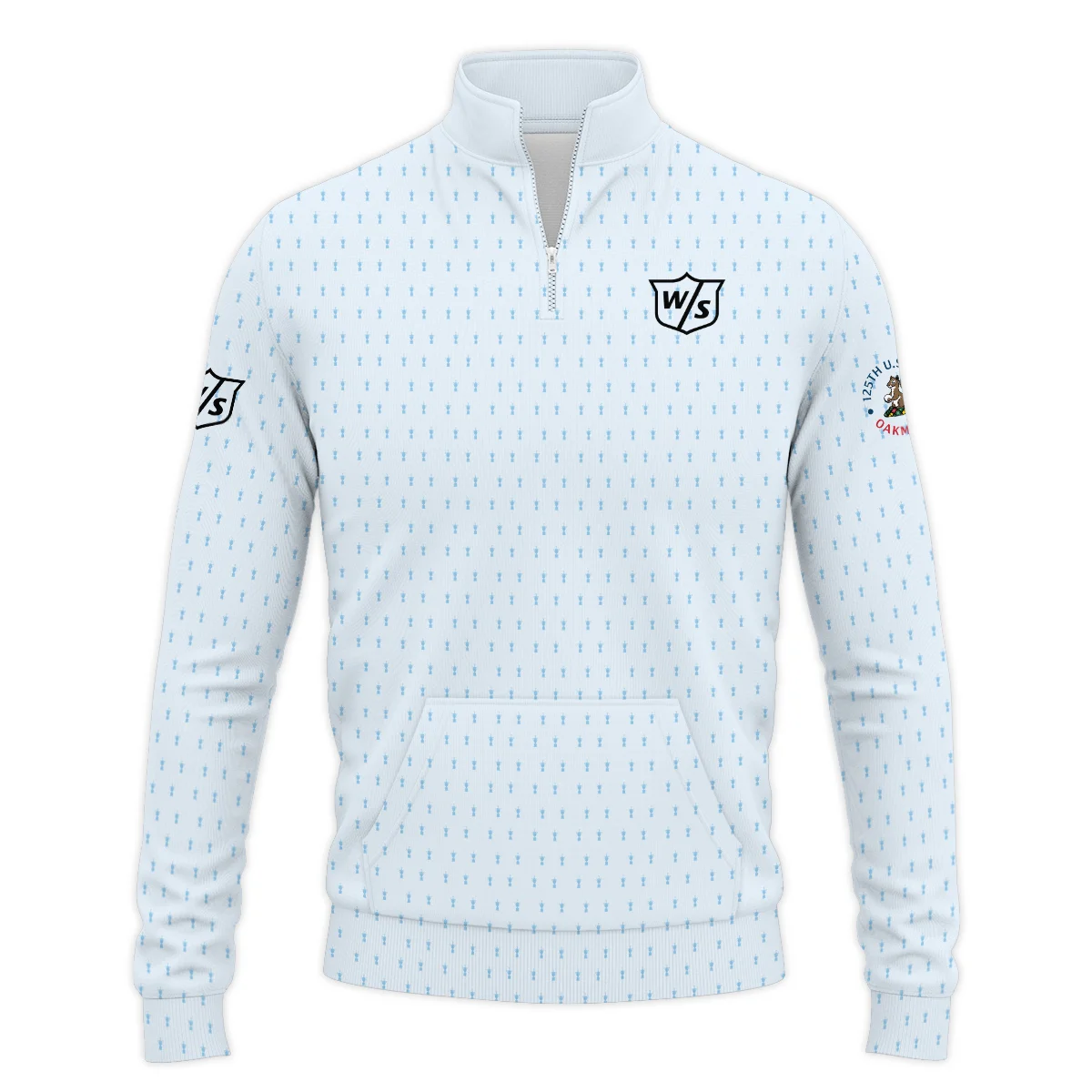 Special Release Light Blue Wilson Staff Golf 125th U.S. Open Oakmont Performance Quarter Zip Sweatshirt With Pockets All Over Prints QTUSM8724A2WSQZS