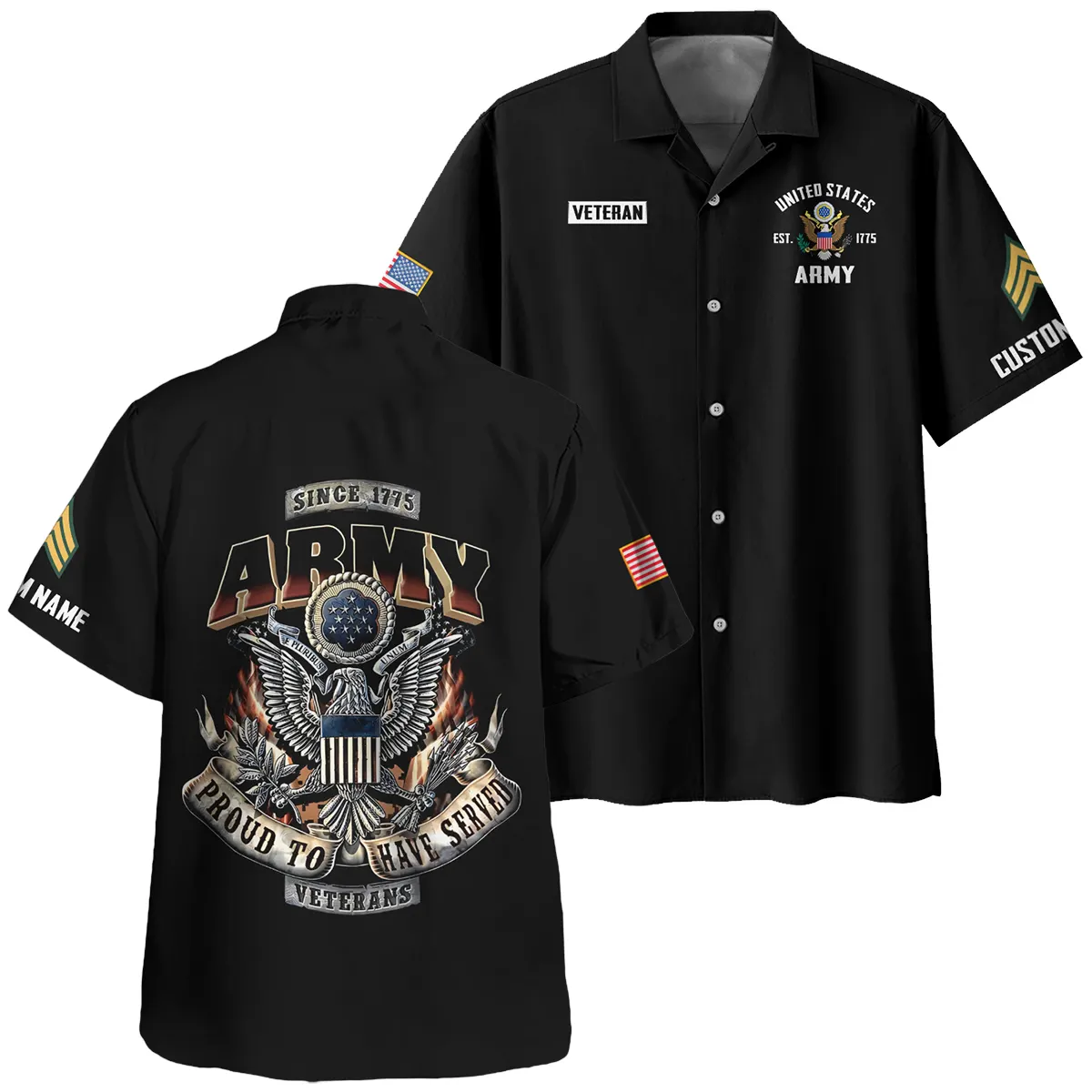 Proud To Have Served Veteran U.S. Army Apparel All Over Prints BLVTR180724A1AM - Hawaiian Shirt