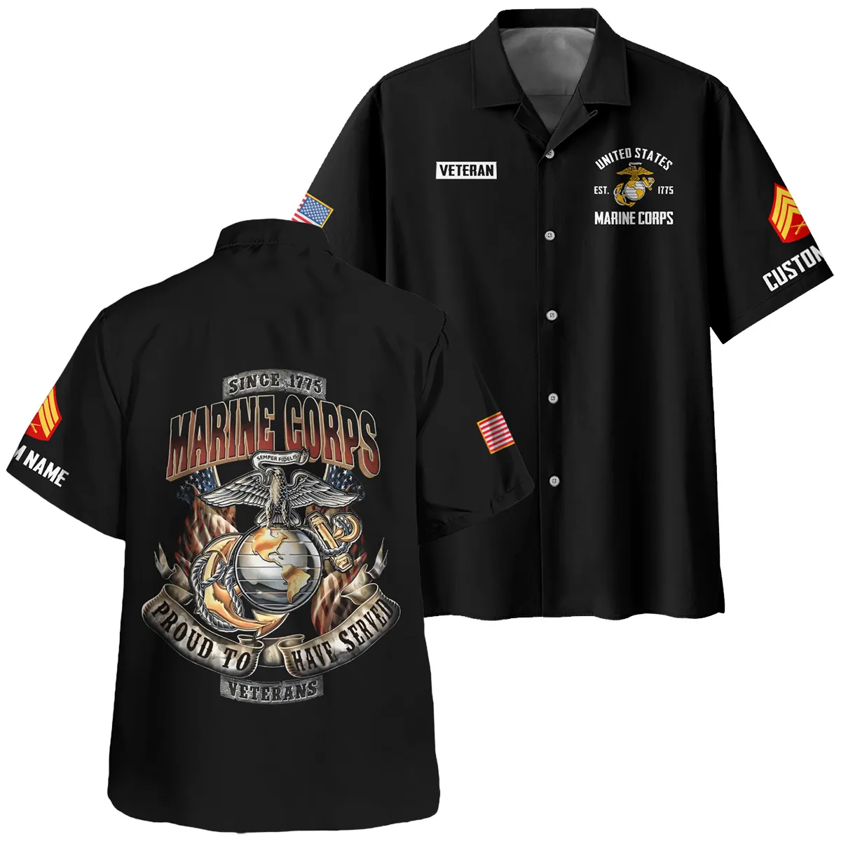 Proud To Have Served Veteran U.S. Marine Corps Apparel All Over Prints BLVTR180724A1MC - Hawaiian Shirt