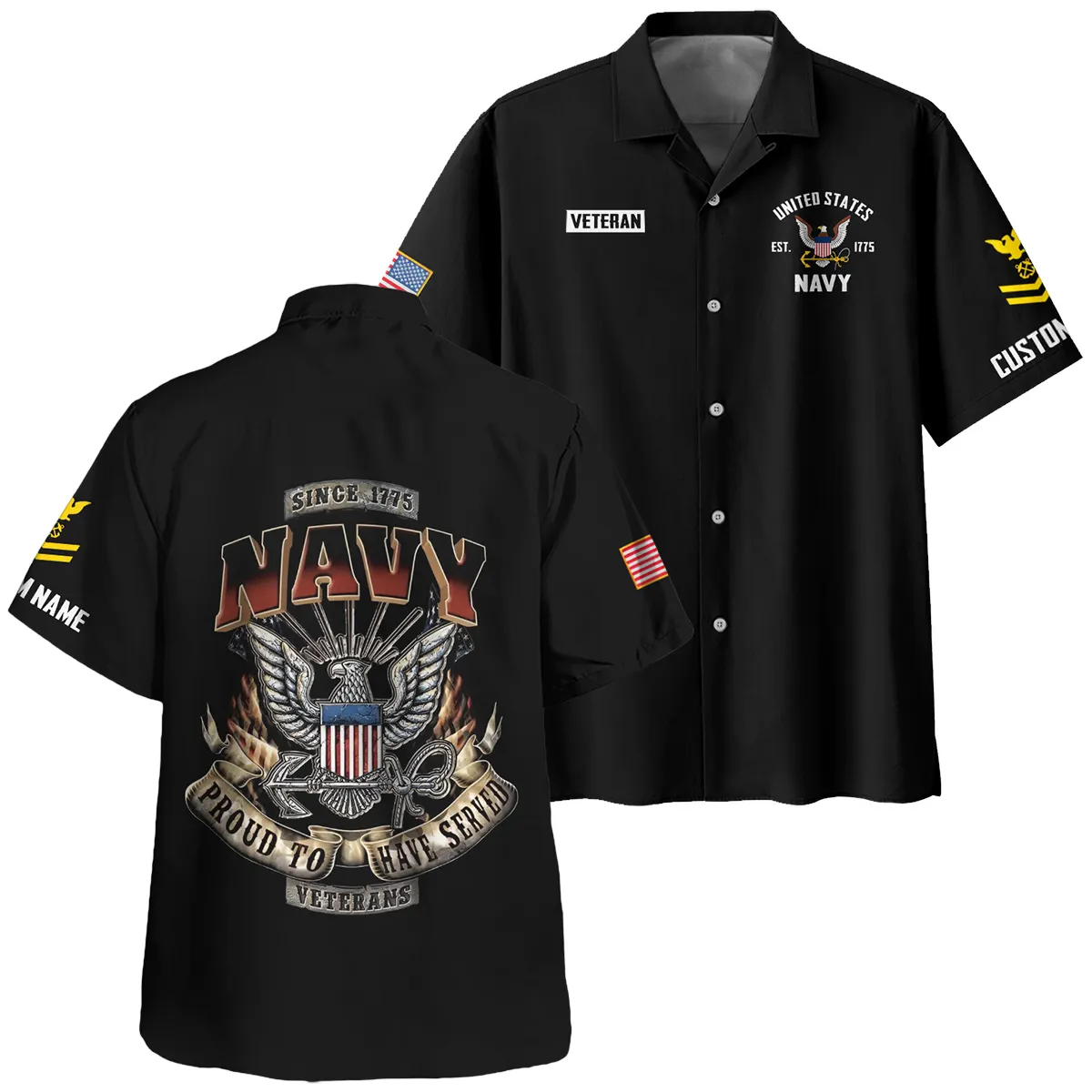 Proud To Have Served Veteran U.S. Navy Apparel All Over Prints BLVTR180724A1NV - Hawaiian Shirt