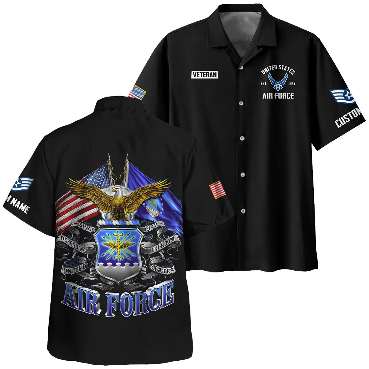 Defending Freedom Veteran U.S. Air Force Apparel All Over Prints BLVTR180724A3AF - Hawaiian Shirt