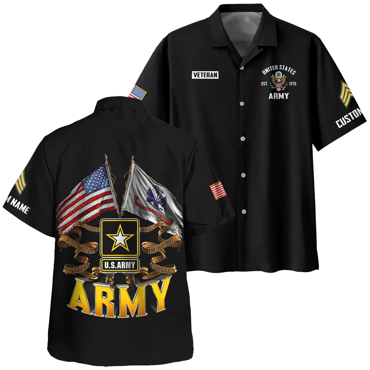 This We'll Defend Veteran U.S. Army Apparel All Over Prints BLVTR180724A3AM - Hawaiian Shirt