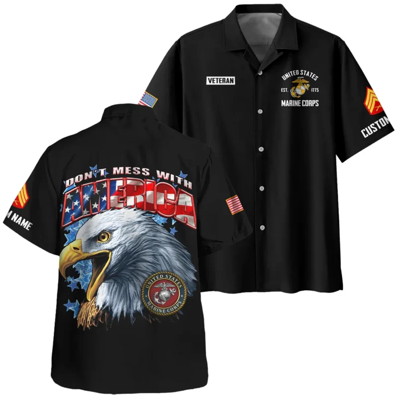 Dont Mess With America Veteran U.S. Marine Corps Apparel All Over Prints BLVTR240724A1MC - Hawaiian Shirt