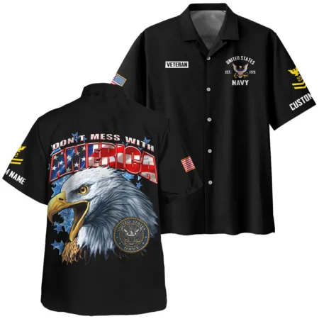 Dont Mess With America Veteran U.S. Navy Apparel All Over Prints BLVTR240724A1NV - Hawaiian Shirt