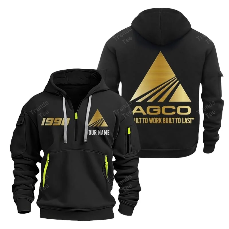 Black Color Special Release Farmer AGCO Allis Tractor Fashion Hoodie Half Zipper QTFA180724A2