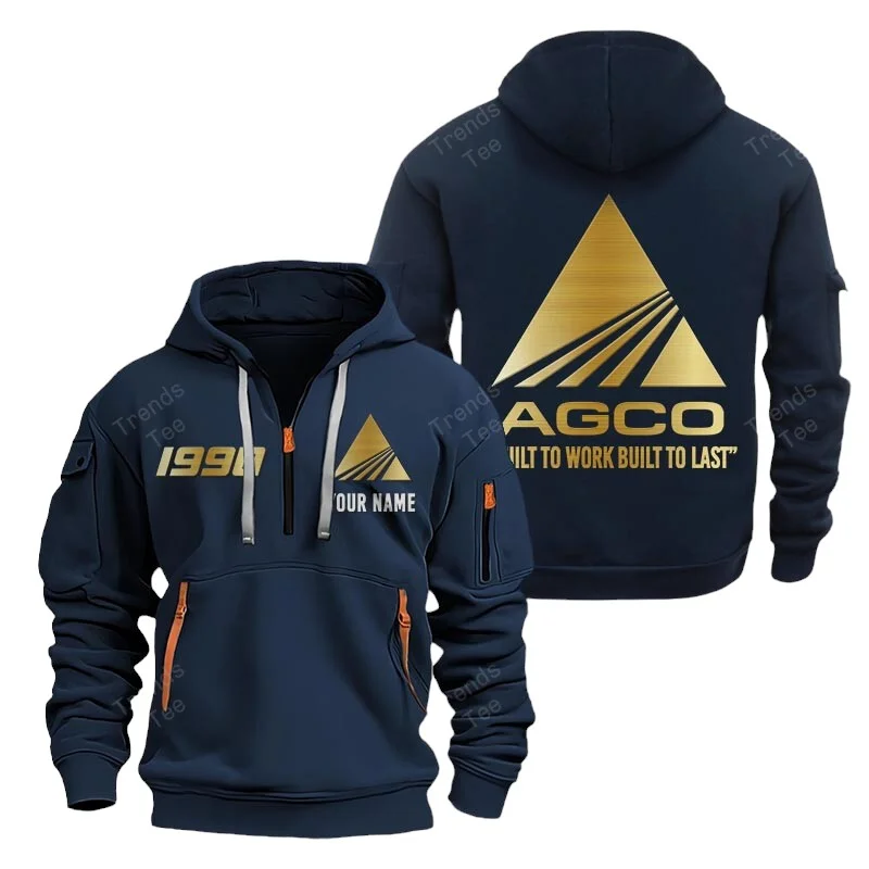 Navy Color Special Release Farmer AGCO Allis Tractor Fashion Hoodie Half Zipper QTFA180724A2