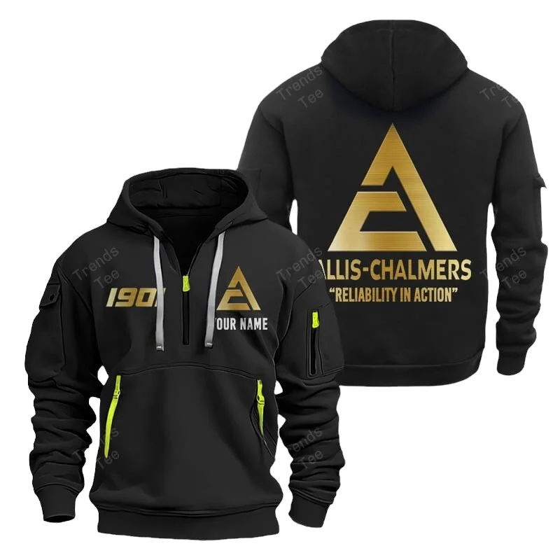 Black Color Special Release Farmer Allis Chalmers Tractor Fashion Hoodie Half Zipper QTFA180724A3