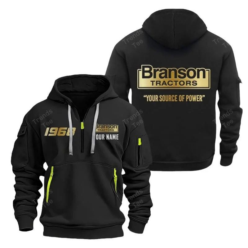 Black Color Special Release Farmer Branson Tractor Fashion Hoodie Half Zipper QTFA180724A25