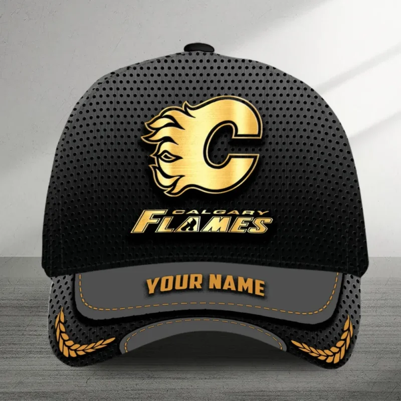 Calgary Flames  Gold Color Mix Carbon Fiber Circle National Hockey League All Over Prints