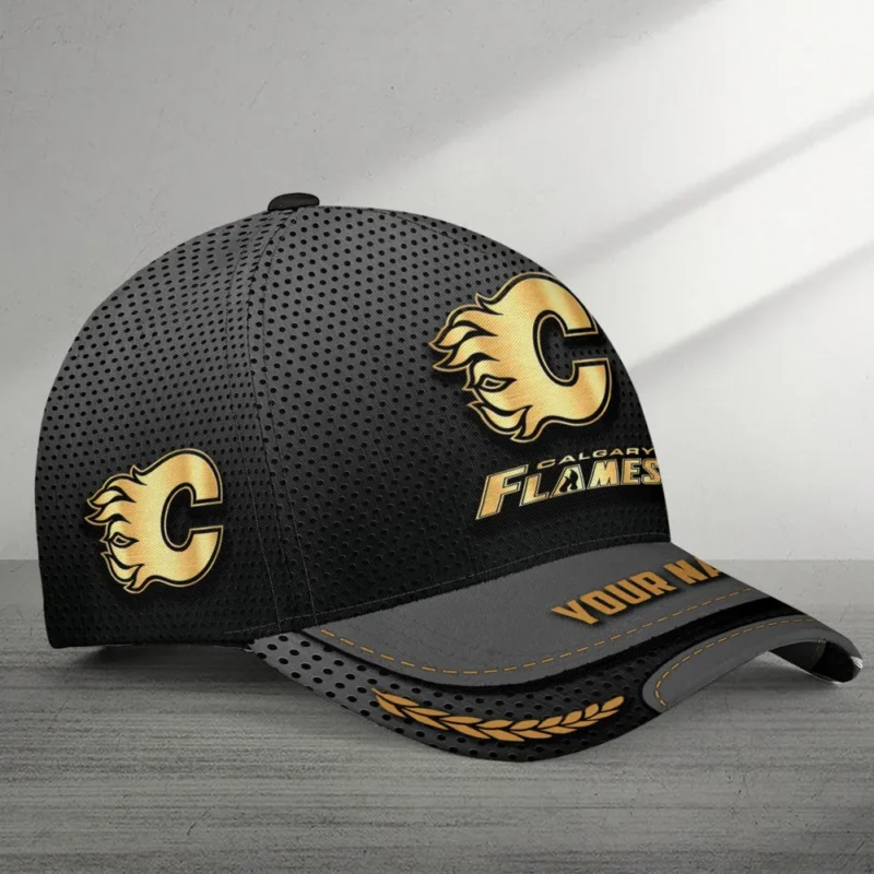 Calgary Flames  Gold Color Mix Carbon Fiber Circle National Hockey League All Over Prints