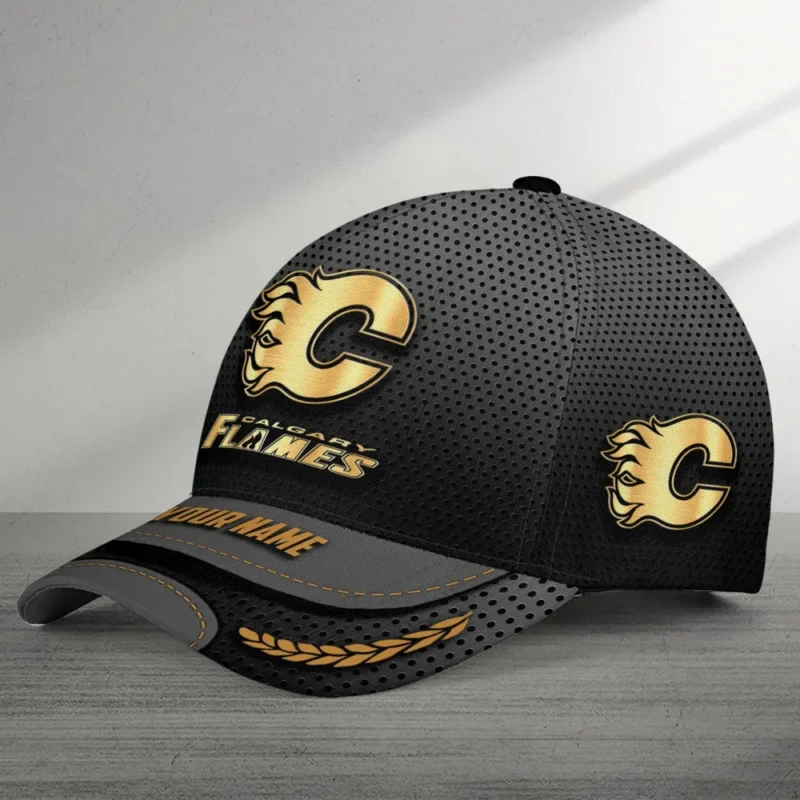 Calgary Flames  Gold Color Mix Carbon Fiber Circle National Hockey League All Over Prints