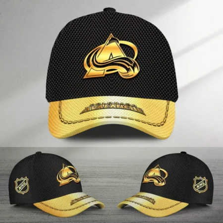 Colorado Avalanche Gold Carbon Color National Hockey League Caps All Over Prints