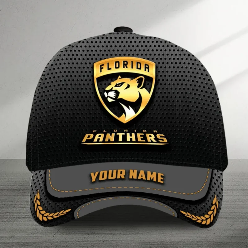 Florida Panthers  Gold Color Mix Carbon Fiber Circle National Hockey League All Over Prints