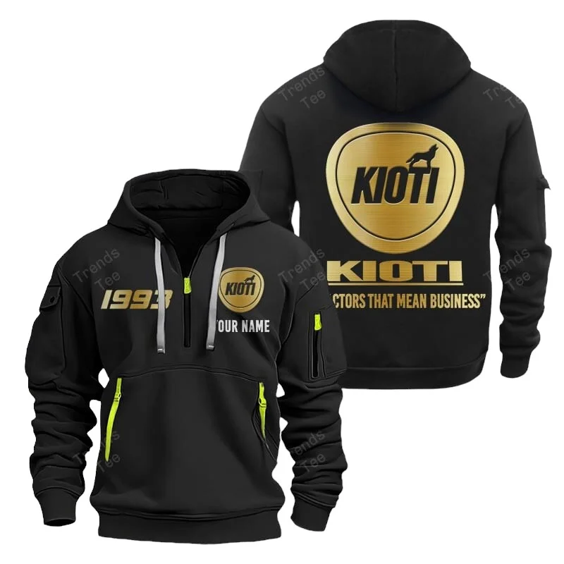 Black Color Special Release Farmer Kioti Tractor Fashion Hoodie Half Zipper QTFA180724A22