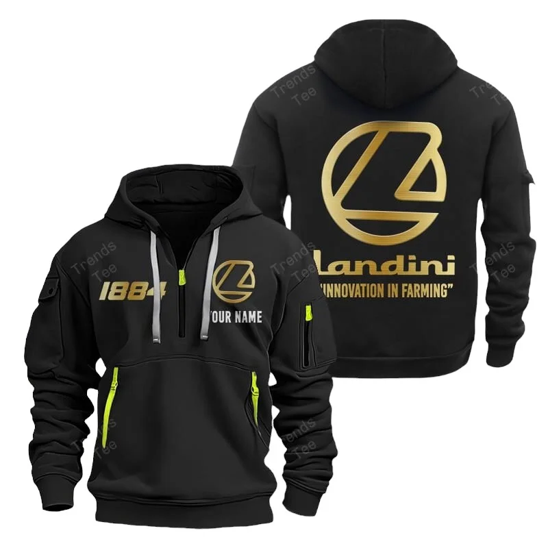 Black Color Special Release Farmer Landini Tractor Fashion Hoodie Half Zipper QTFA180724A18