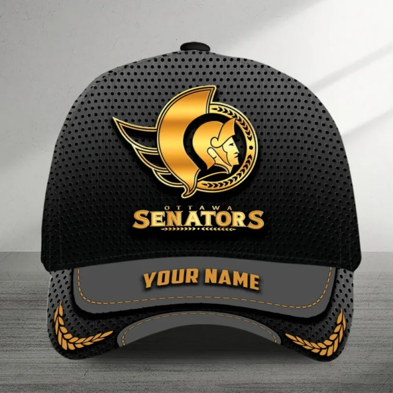 Ottawa Senators  Gold Color Mix Carbon Fiber Circle National Hockey League All Over Prints