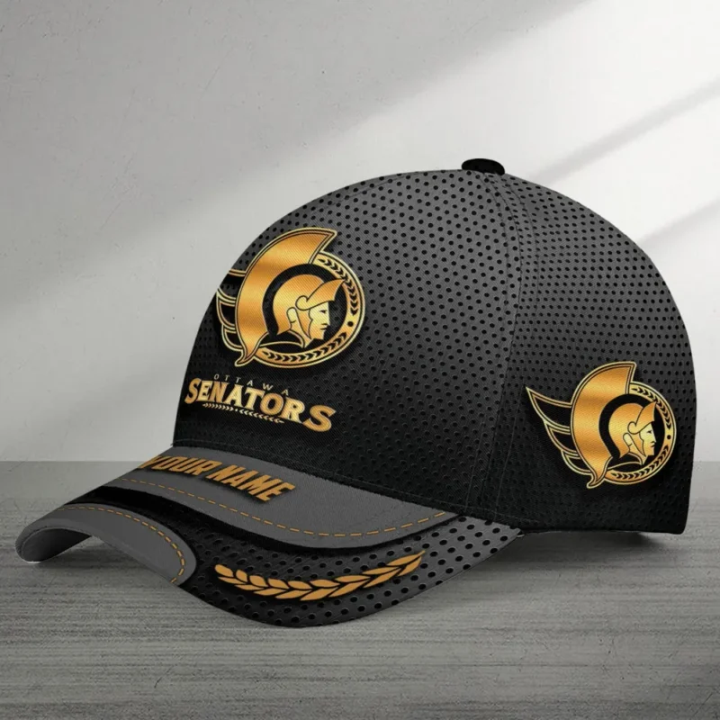 Ottawa Senators  Gold Color Mix Carbon Fiber Circle National Hockey League All Over Prints