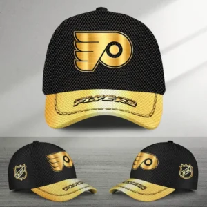 Philadelphia Flyers Gold Carbon Color National Hockey League Caps All Over Prints