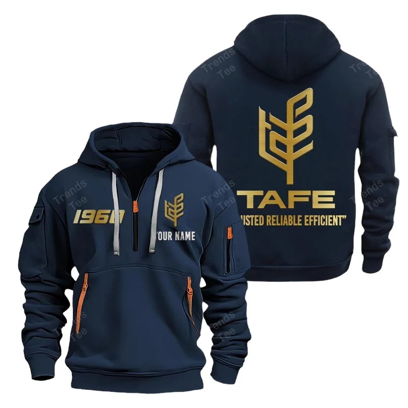 Navy Color Special Release Farmer Tafe Tractor Fashion Hoodie Half Zipper QTFA180724A24