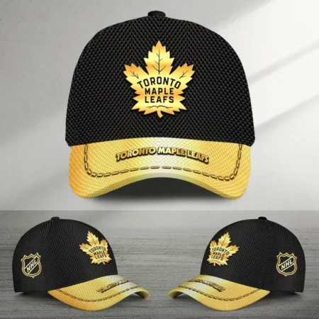 Toronto Maple Leafs Gold Carbon Color National Hockey League Caps All Over Prints