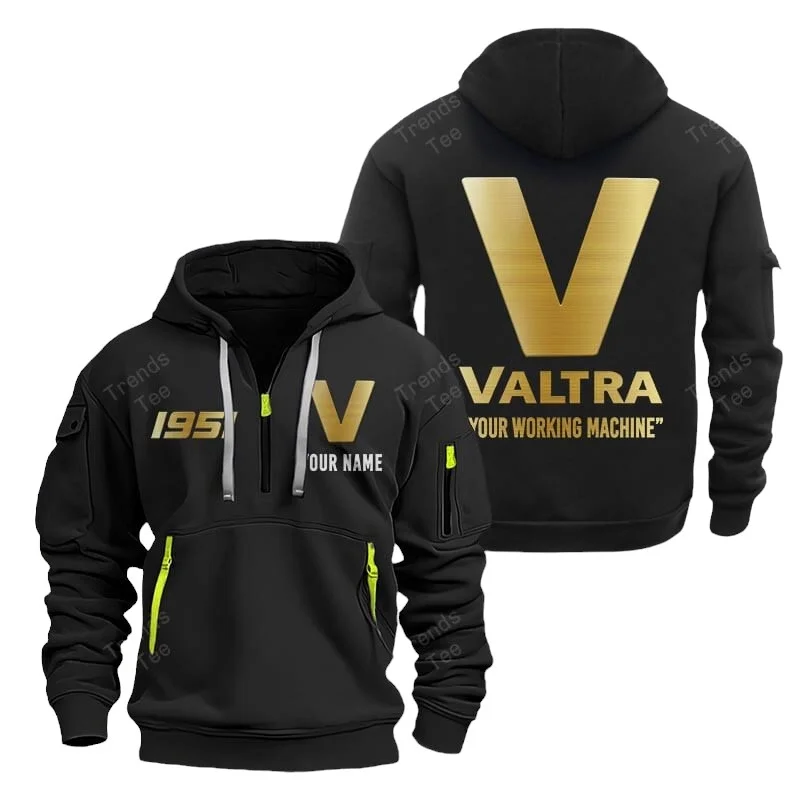 Black Color Special Release Farmer Valtra Tractor Fashion Hoodie Half Zipper QTFA180724A30