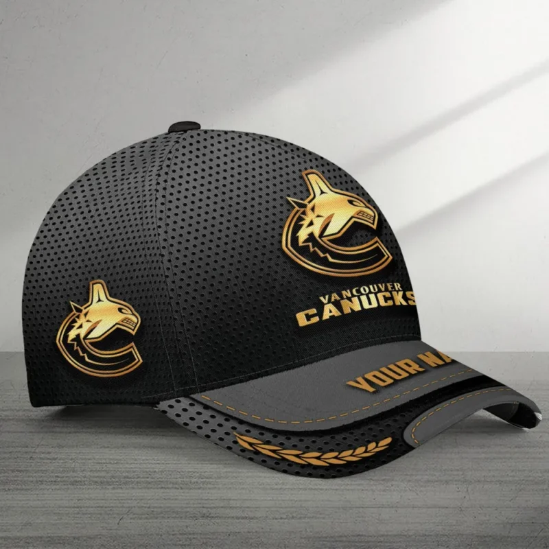 Vancouver Canucks  Gold Color Mix Carbon Fiber Circle National Hockey League All Over Prints