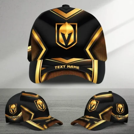 Vegas Golden Knights Gold Carbon Mix Color National Hockey League Caps All Over Prints