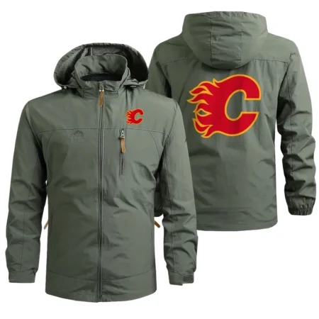 Collection Release Calgary Flames National Hockey League Waterproof Outdoor Jacket BLNHL260824A4CF