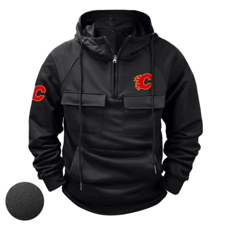 Collection Release Calgary Flames National Hockey League Tactical Quarter Zip Hoodie BLNHL260824A2CF