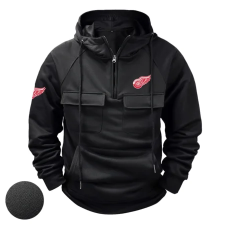 Collection Release Detroit Red Wings National Hockey League Tactical Quarter Zip Hoodie BLNHL260824A2DRW