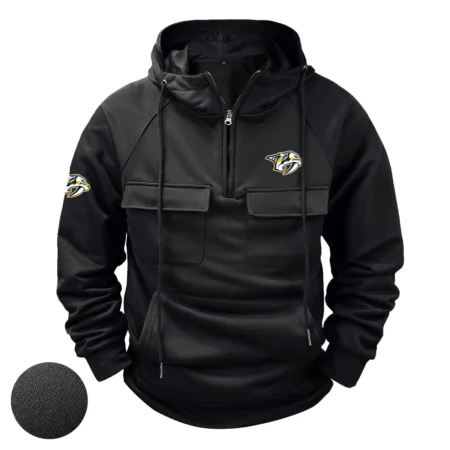 Collection Release Nashville Predators National Hockey League Tactical Quarter Zip Hoodie BLNHL260824A2NP