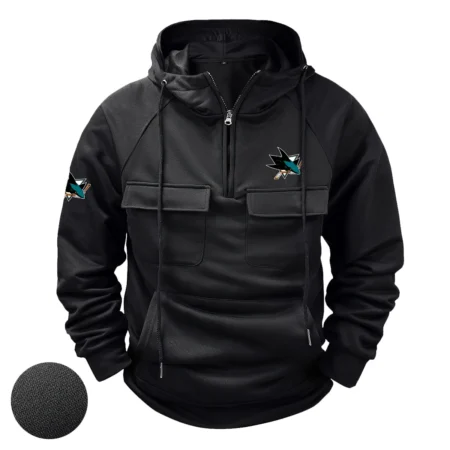 Collection Release San Jose Sharks National Hockey League Tactical Quarter Zip Hoodie BLNHL260824A2SJS