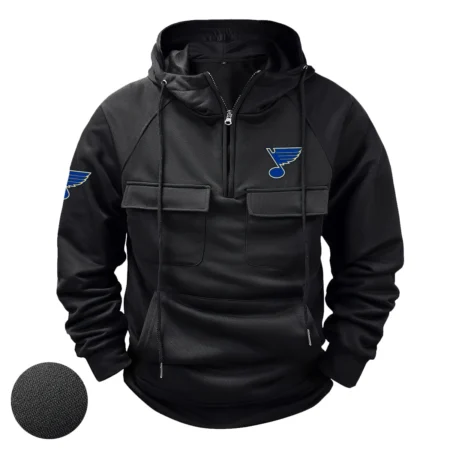 Collection Release St. Louis Blues National Hockey League Tactical Quarter Zip Hoodie BLNHL260824A2SLB